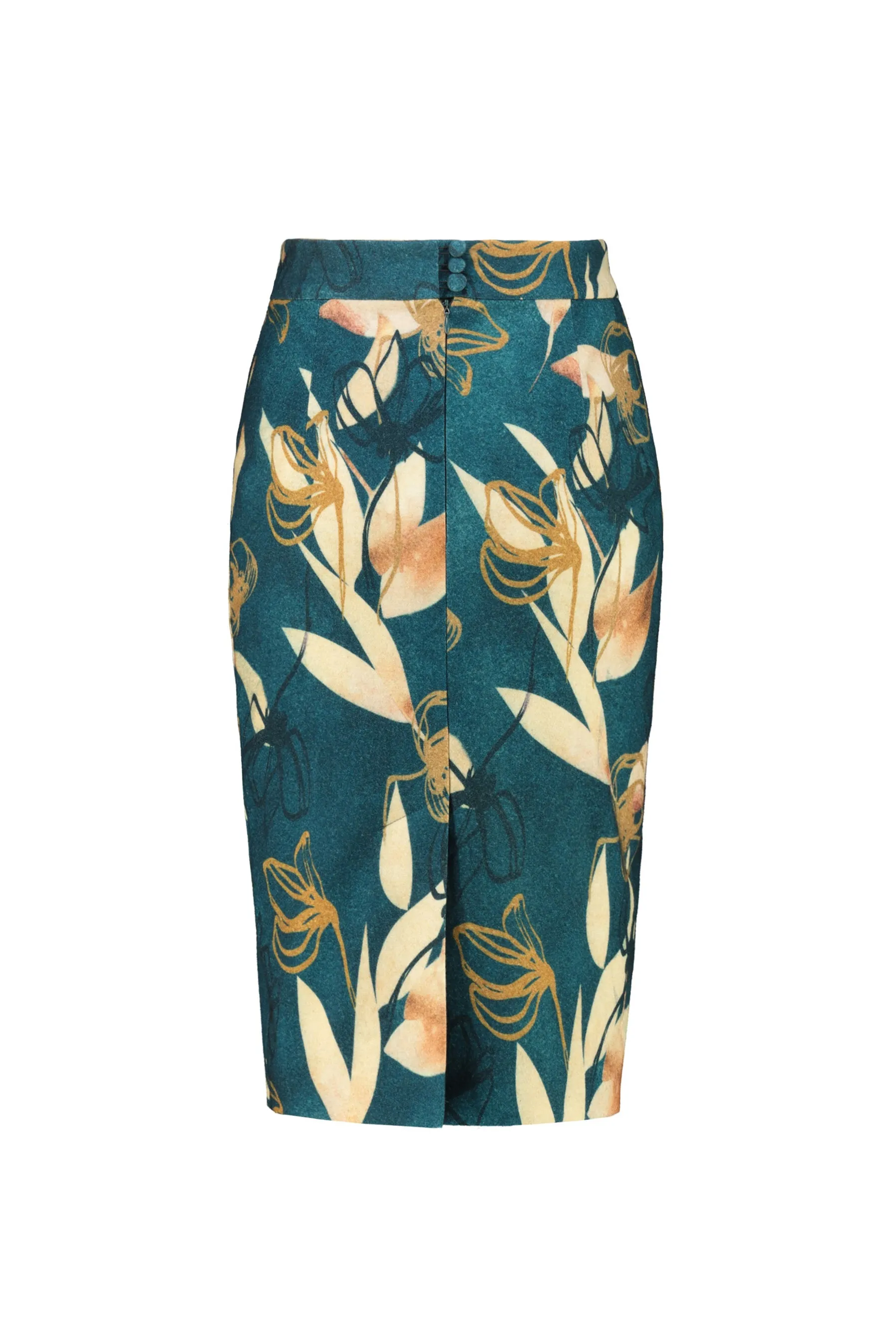 LAGETTA PETROL BLUE PENCIL SKIRT