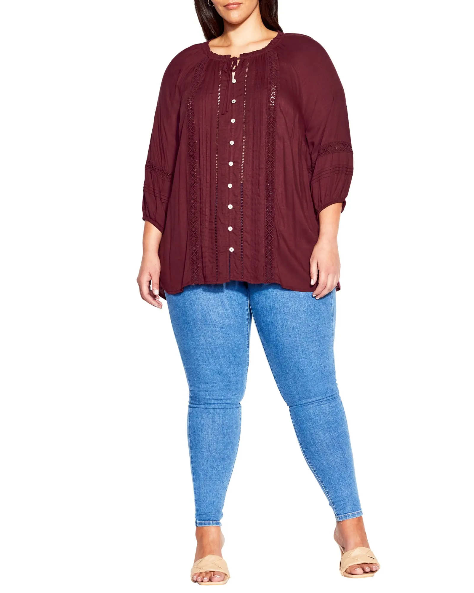 Liana Lace Blouse | Merlot