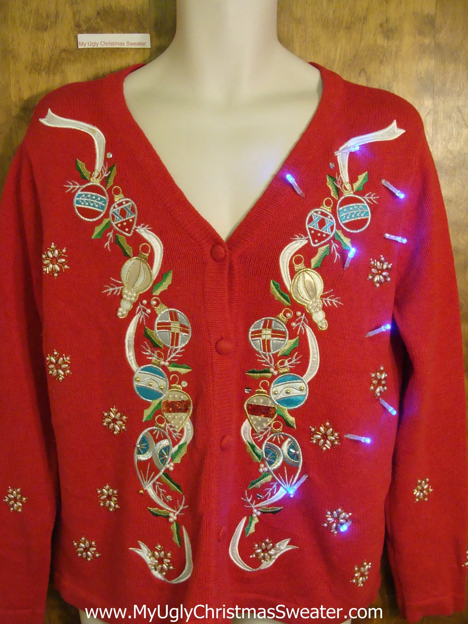 Light Up Fancy Garland Ugly Xmas Sweater