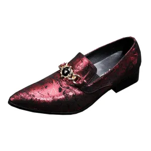 Low Top Slip on Pointed Men Oxford with Decoration