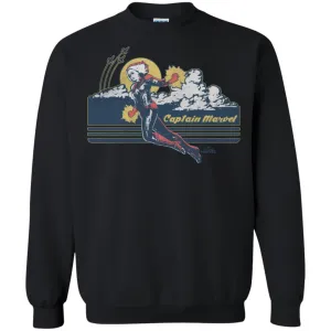 Marvel Captain Marvel Flight Clouds Vintage Crewneck Pullover Sweatshirt