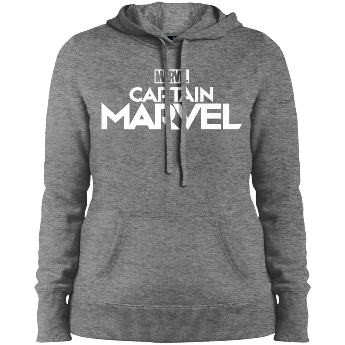 Marvel Captain Marvel Movie Logo White Women Hooded Sweatshirt