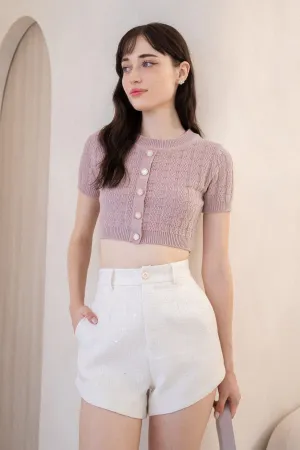 MEA KNIT TOP IN MAUVE PINK