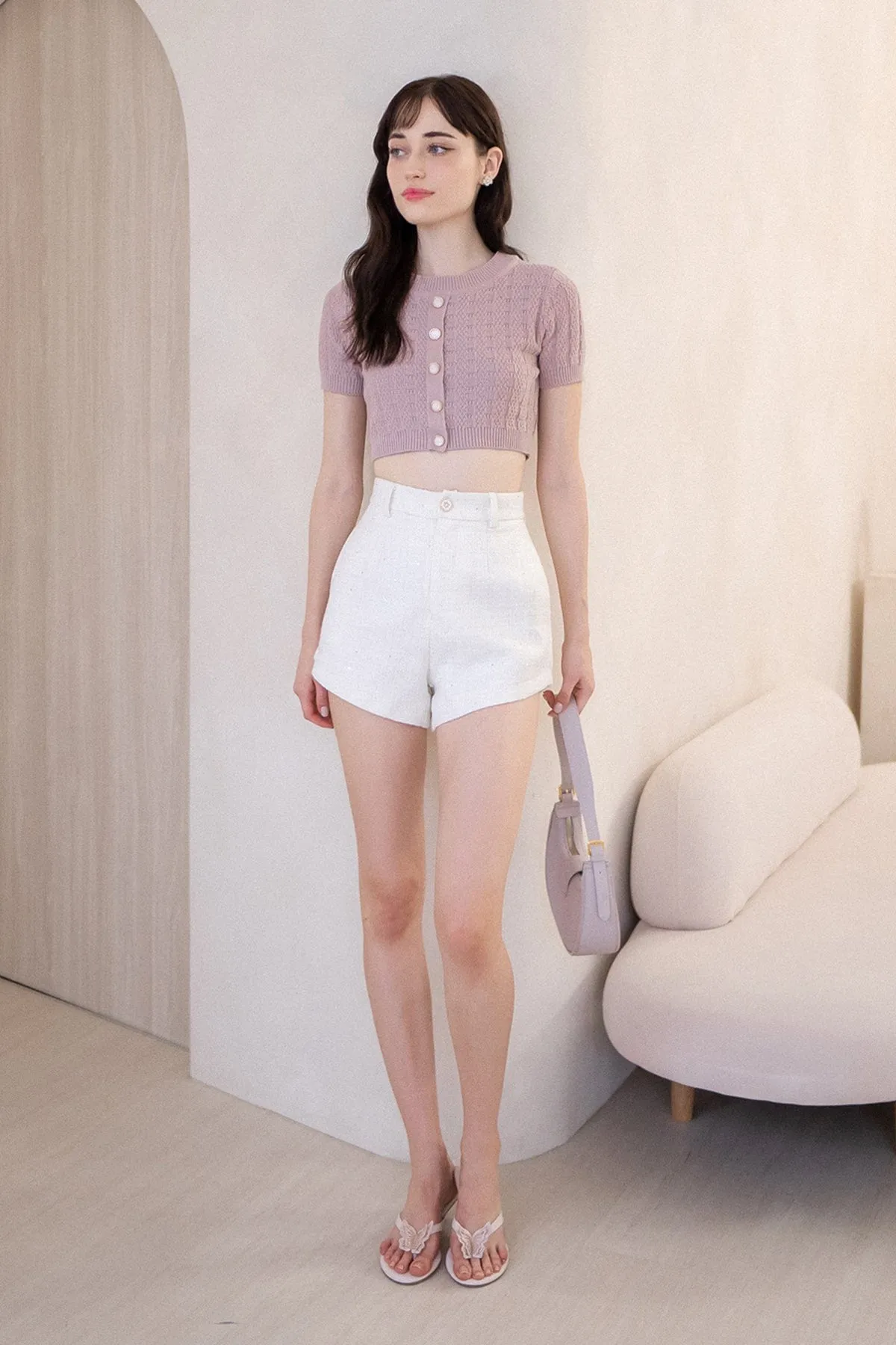 MEA KNIT TOP IN MAUVE PINK