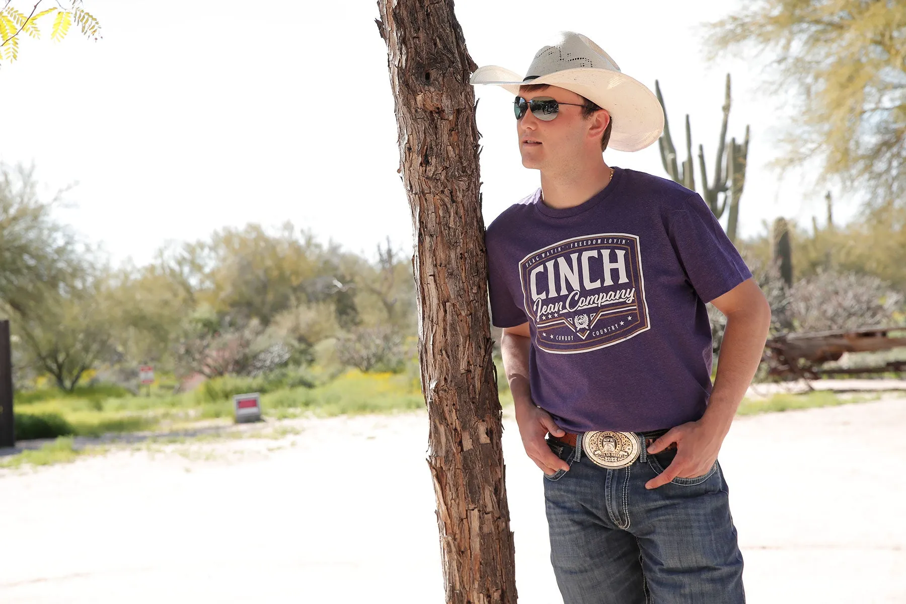 Men's Cinch Purple Short Sleeve Logo T-Shirt - MTT1690614 - FINAL SALE