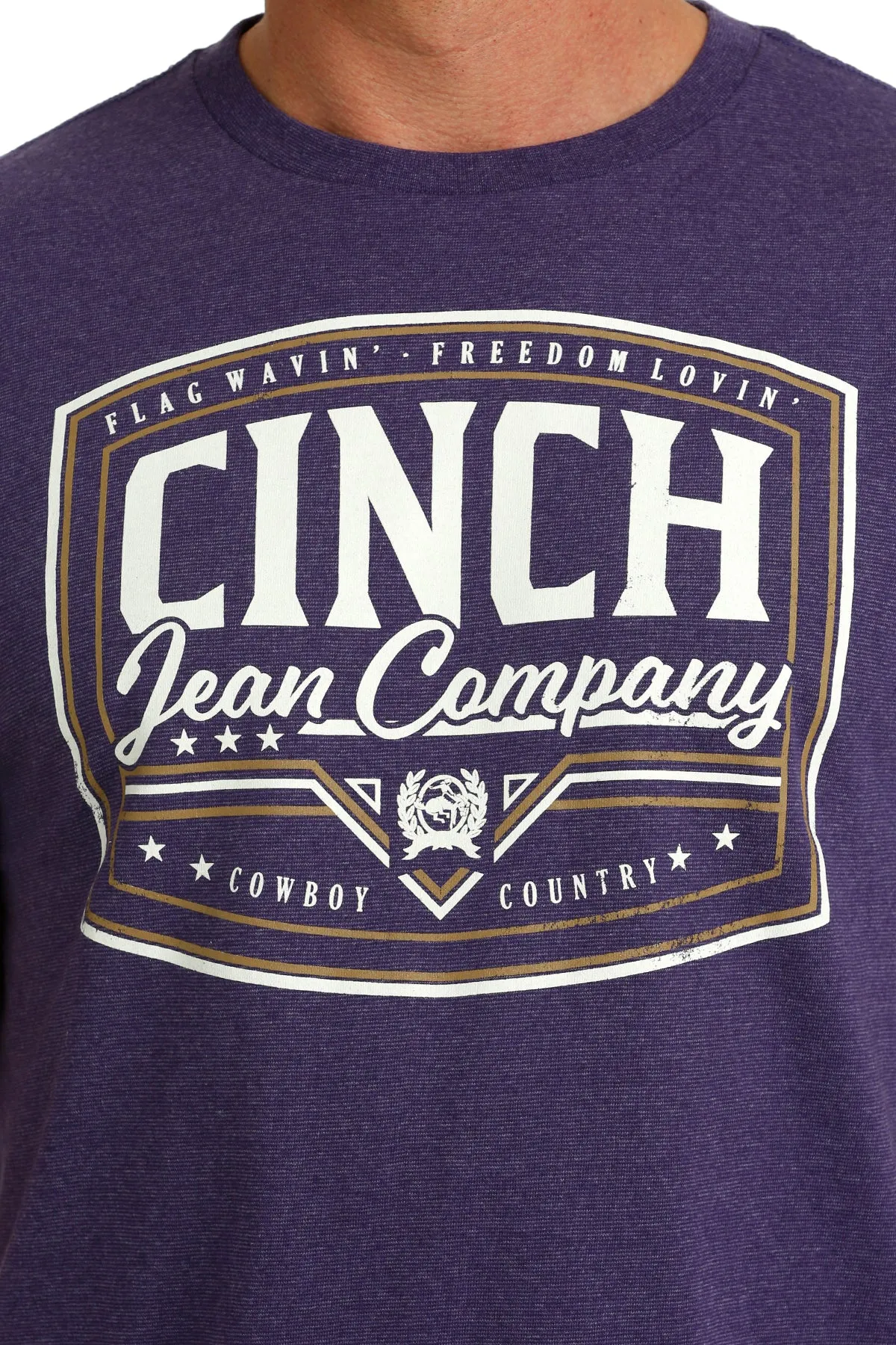 Men's Cinch Purple Short Sleeve Logo T-Shirt - MTT1690614 - FINAL SALE