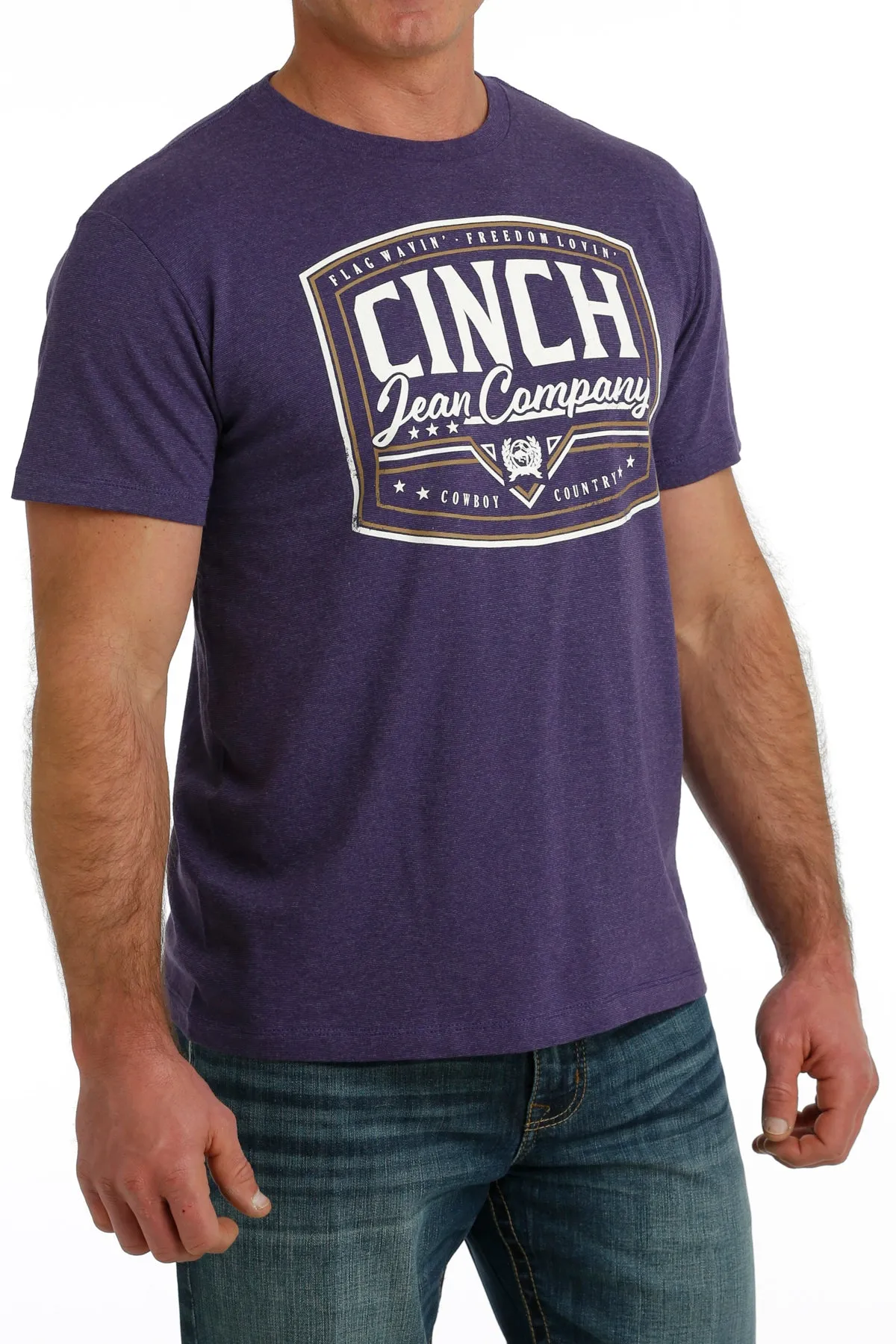 Men's Cinch Purple Short Sleeve Logo T-Shirt - MTT1690614 - FINAL SALE