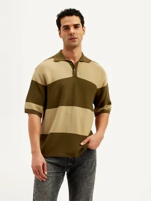 Men's Colorblock Loose Fit Polo T-Shirt