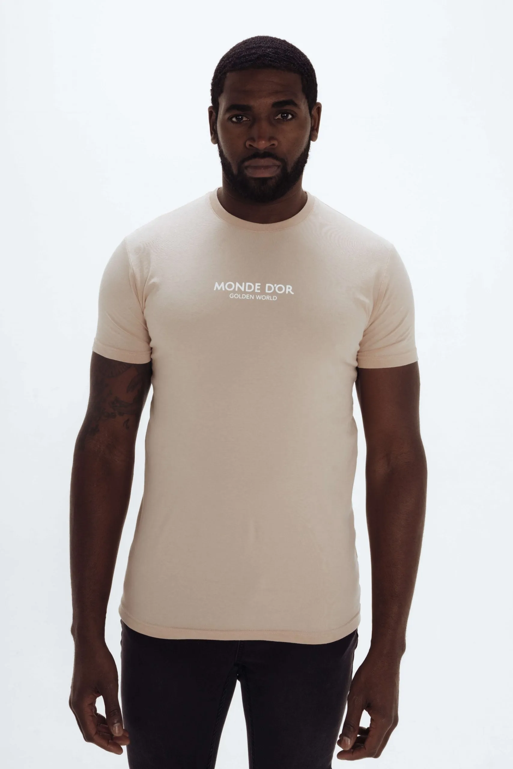 Men's Fitted Crew Neck Nude T-Shirt