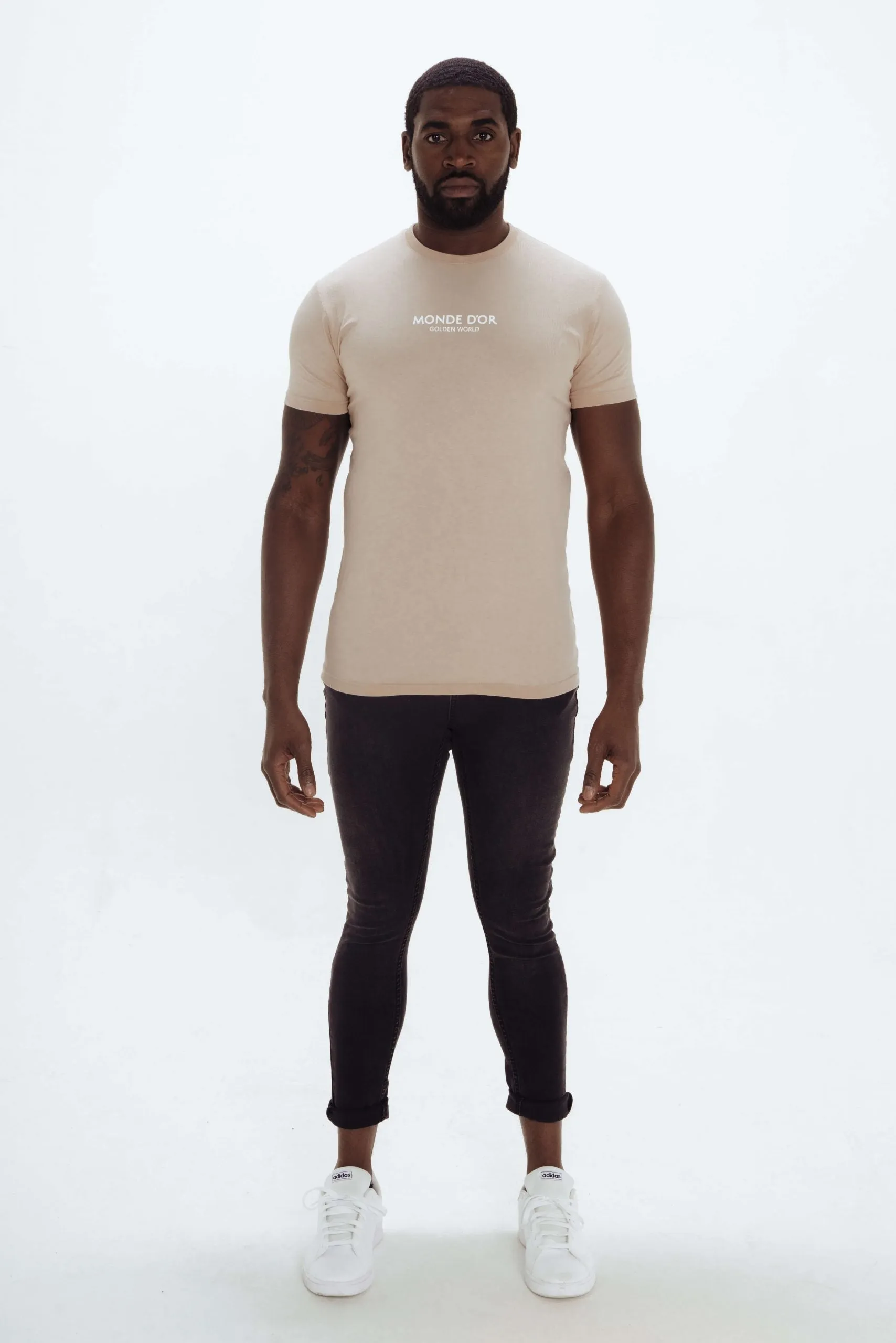 Men's Fitted Crew Neck Nude T-Shirt