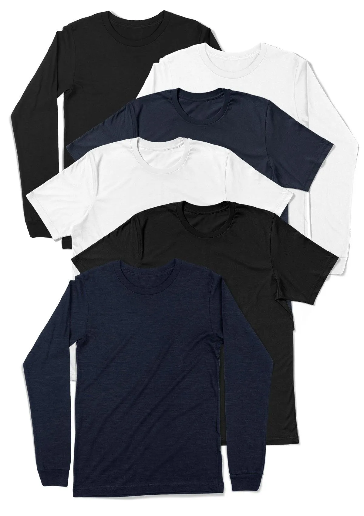 Men's Foundation 6 Pack T-Shirt Bundle - Short & Long Sleeve