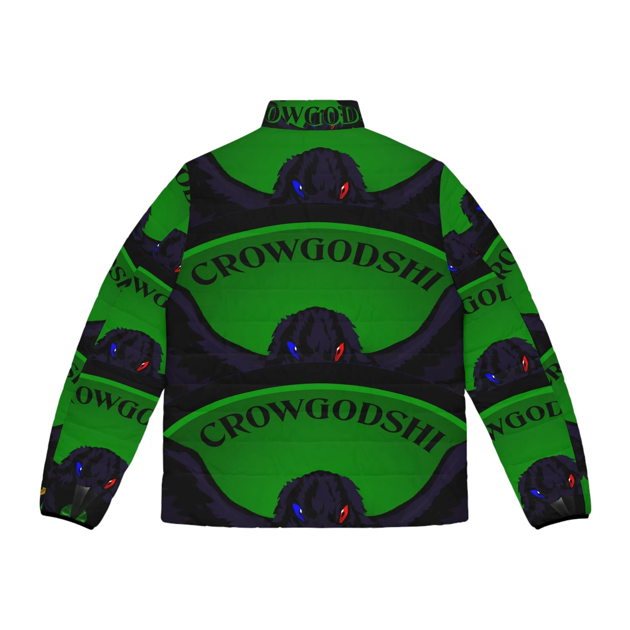 Men's Special Edition Crowgodshi Puffer Jacket, GREEN LOGO