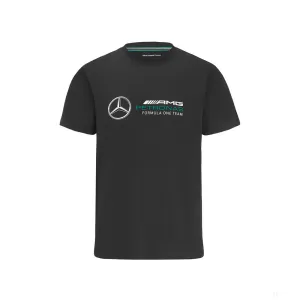 Mercedes Kids T-Shirt, Large Logo, Black, 2022