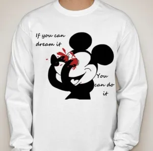 Mickey Mouse Bleeding Eyes You Can Do It Long Sleeve T-shirt | Blasted Rat