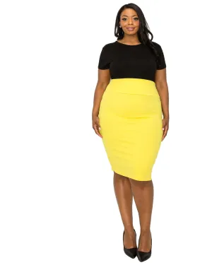 Molly Pencil Skirt | Yellow