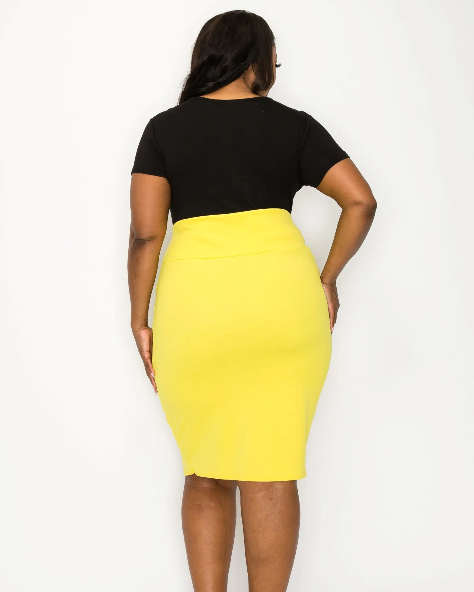 Molly Pencil Skirt | Yellow