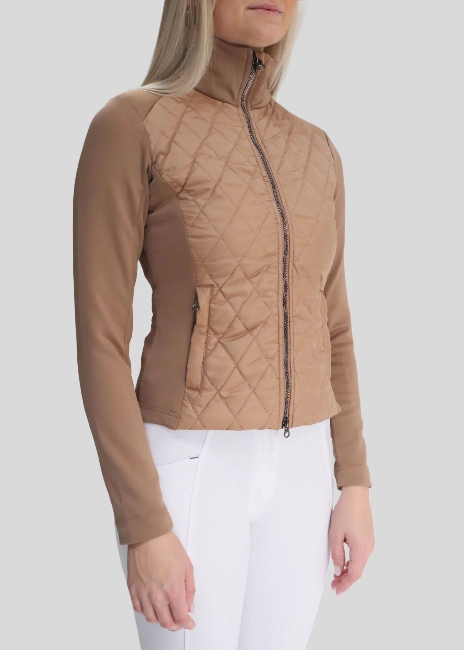 MoQuinn Quilted Hybrid Jacket - Latte