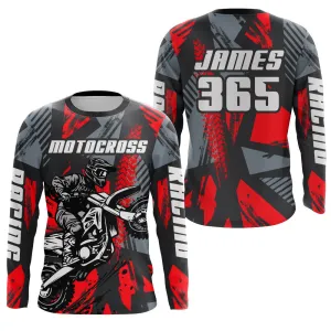 Multicolor Motocross 3D Long Sleeve Custom Name Number Dirt Bike Motorcycle Racing Shirt For Kid Men Women