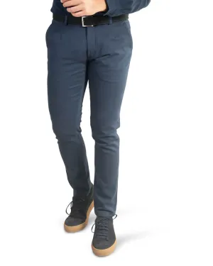 Navy Twill Garment Dyed Chino Trousers