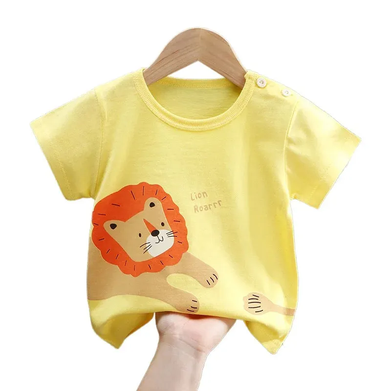 New Arrival Pure Cotton T-Shirt for Baby Girls and Boys, Summer Tee for Toddlers, Striped Short Sleeve Top  Ropa De Niña