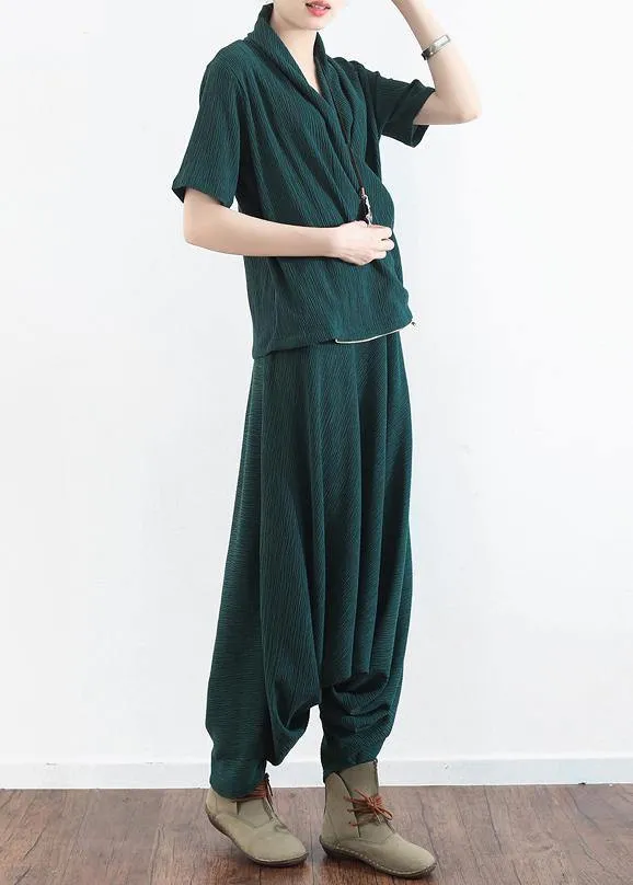 New original design green Tencel irregular head suit two-piece suit hanger pants