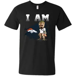 Nfl Denver Broncos I Am Groot T-shirt Men V-Neck T-Shirt