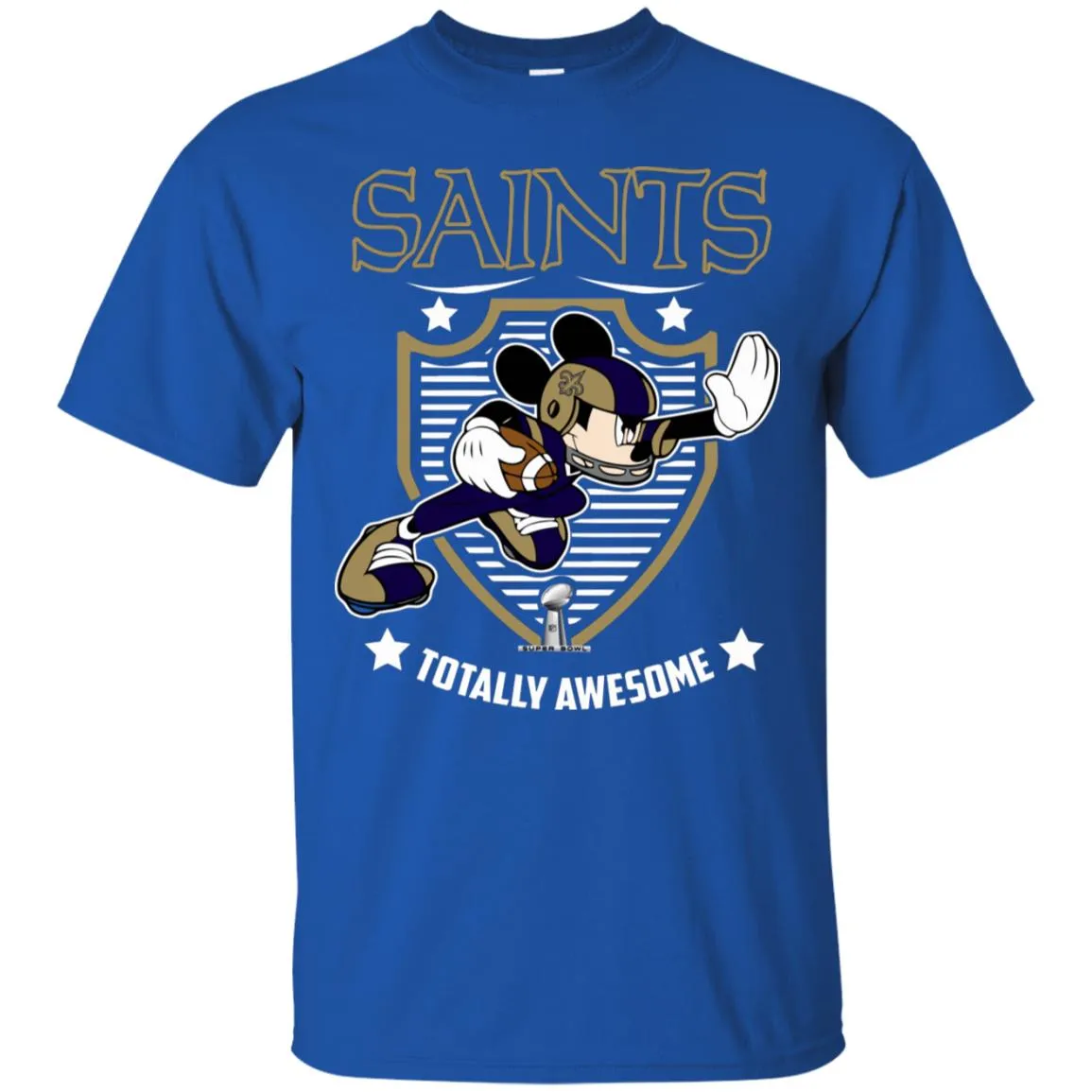 Nfl – New Orleans Saints Totally Awesome Mickey Mouse Super Bowl 2019 Football Men Cotton T-Shirt