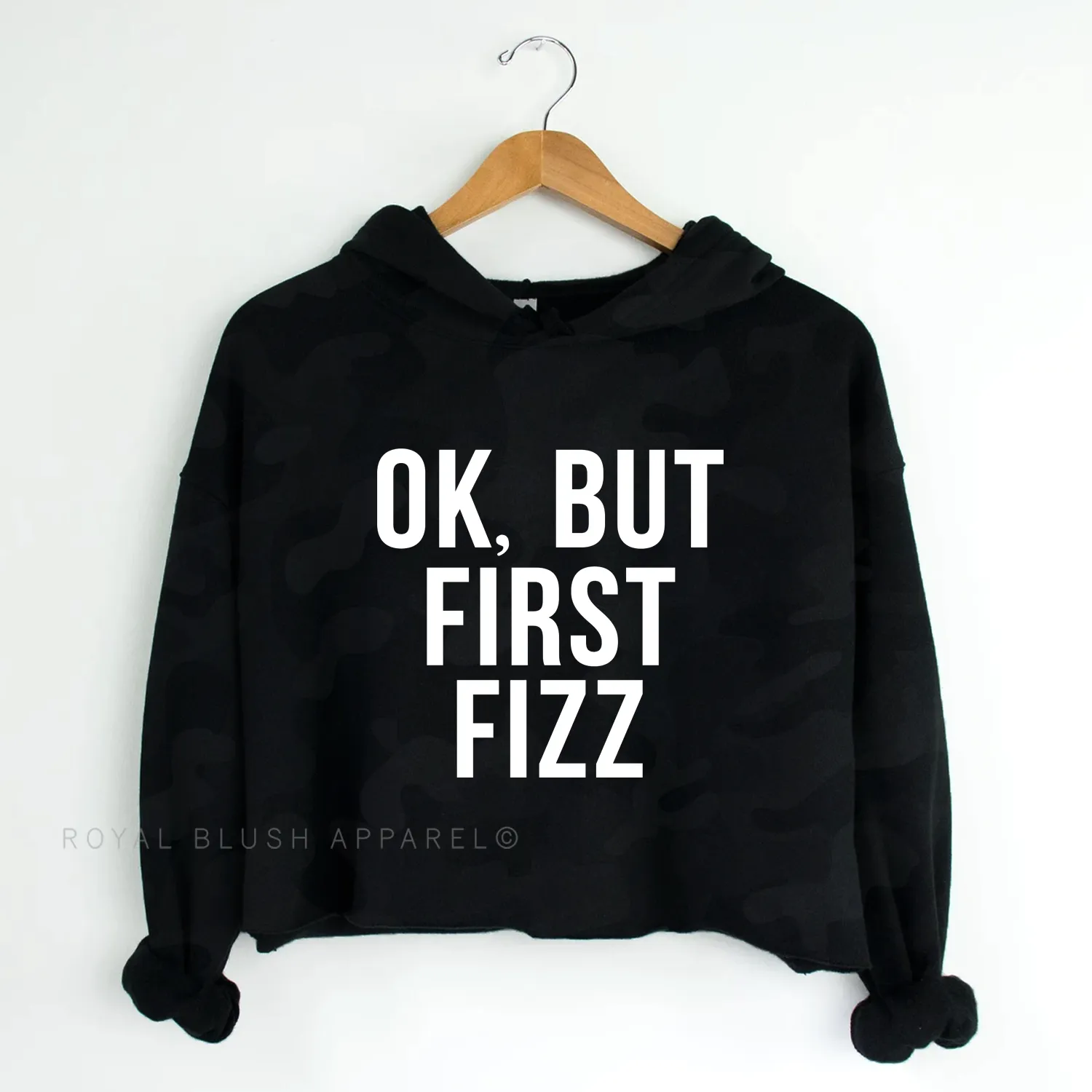 OK, BUT FIRST FIZZ Independent Crop Hoodie