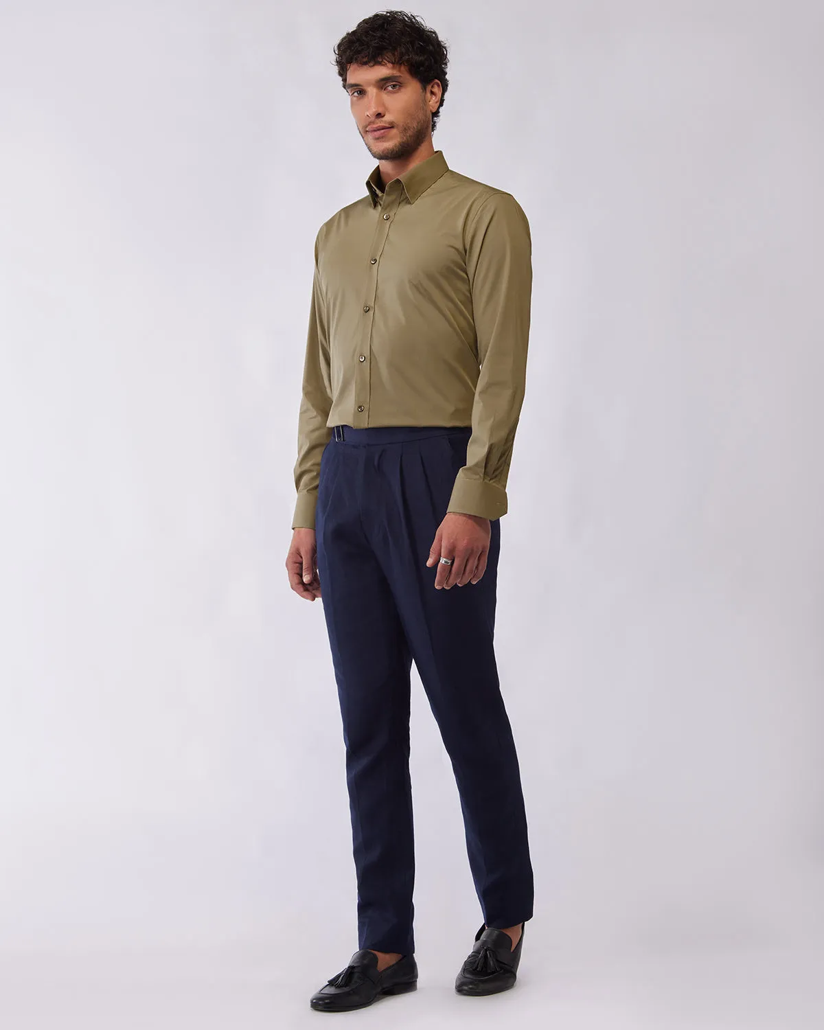 Olive Wrinkle Free Stretch Shirt