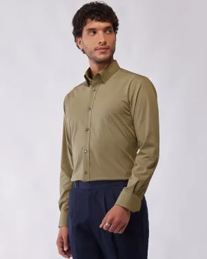 Olive Wrinkle Free Stretch Shirt