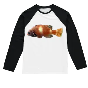 Orange Fish Sublimation Baseball Long Sleeve T-Shirt