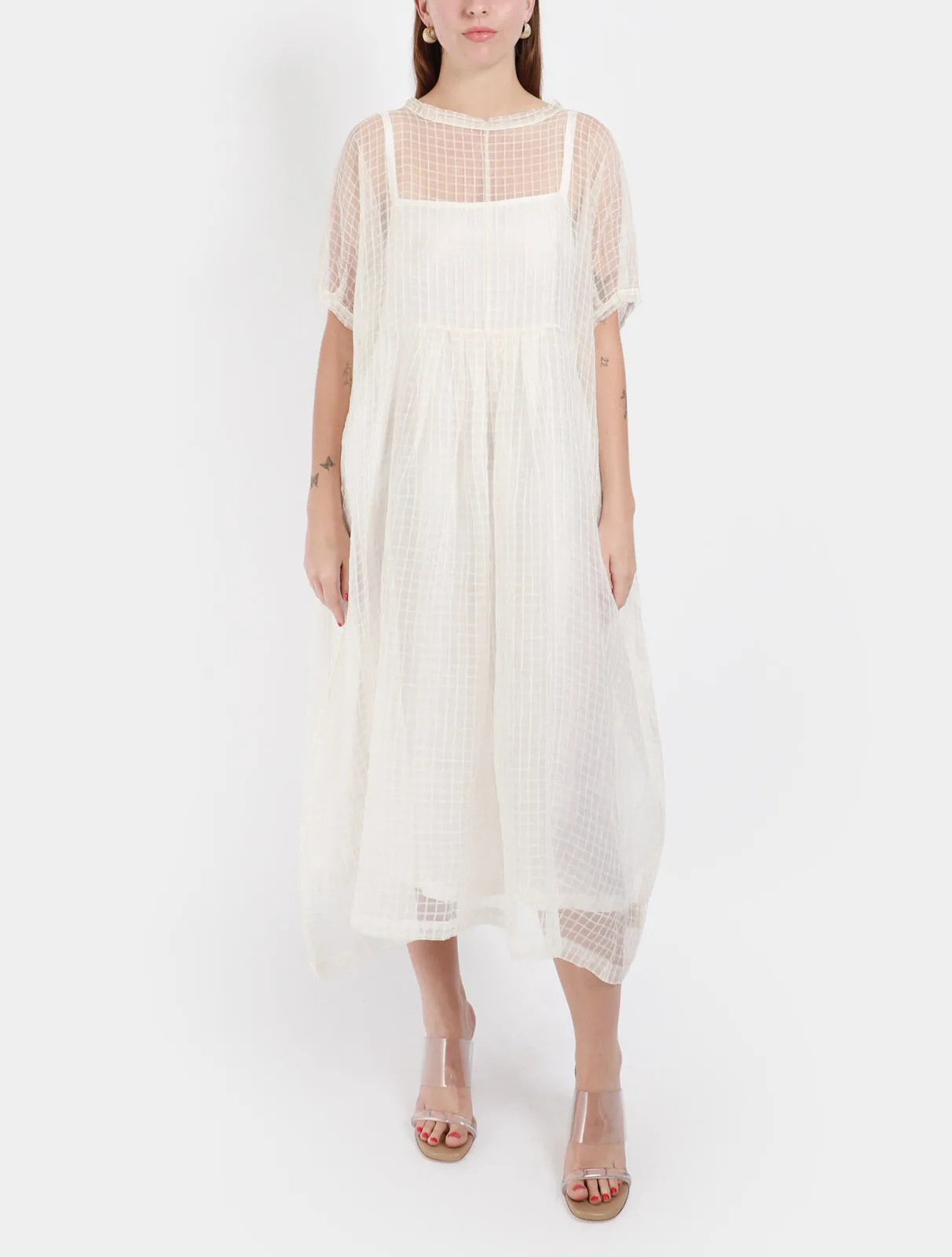 Organza Sheer Check Dress