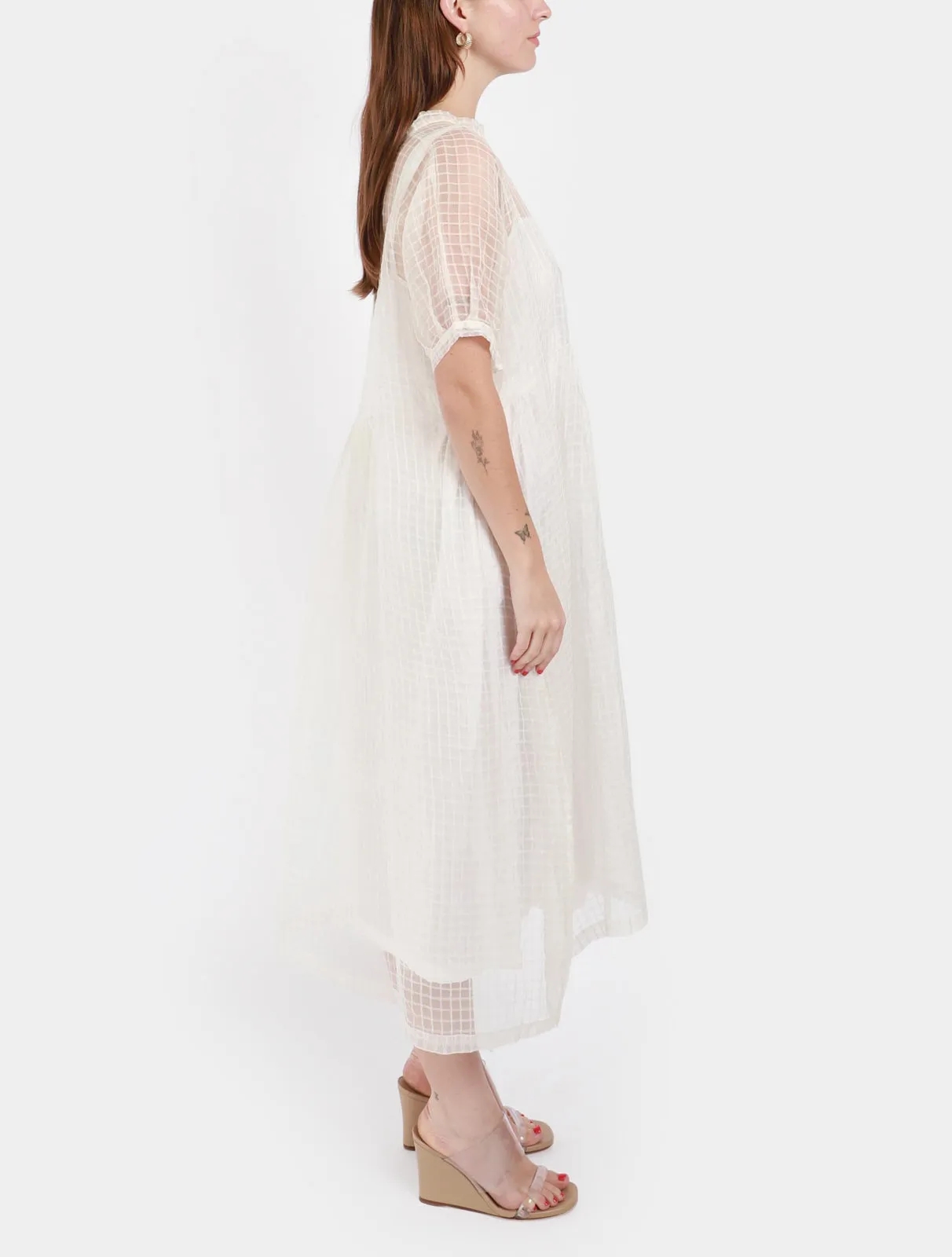 Organza Sheer Check Dress