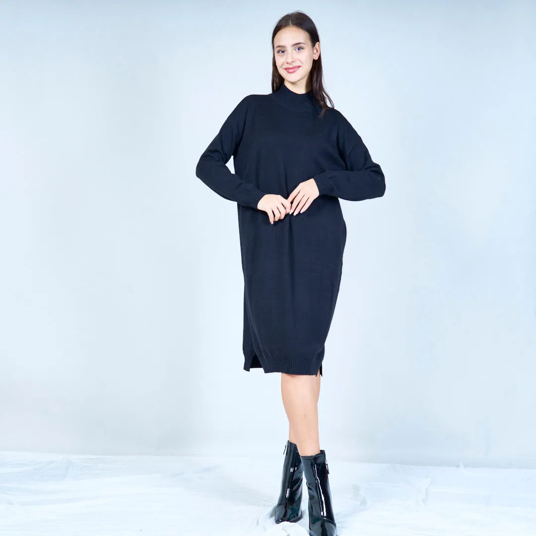 Oversized ribbed knit sweater dress wholesale