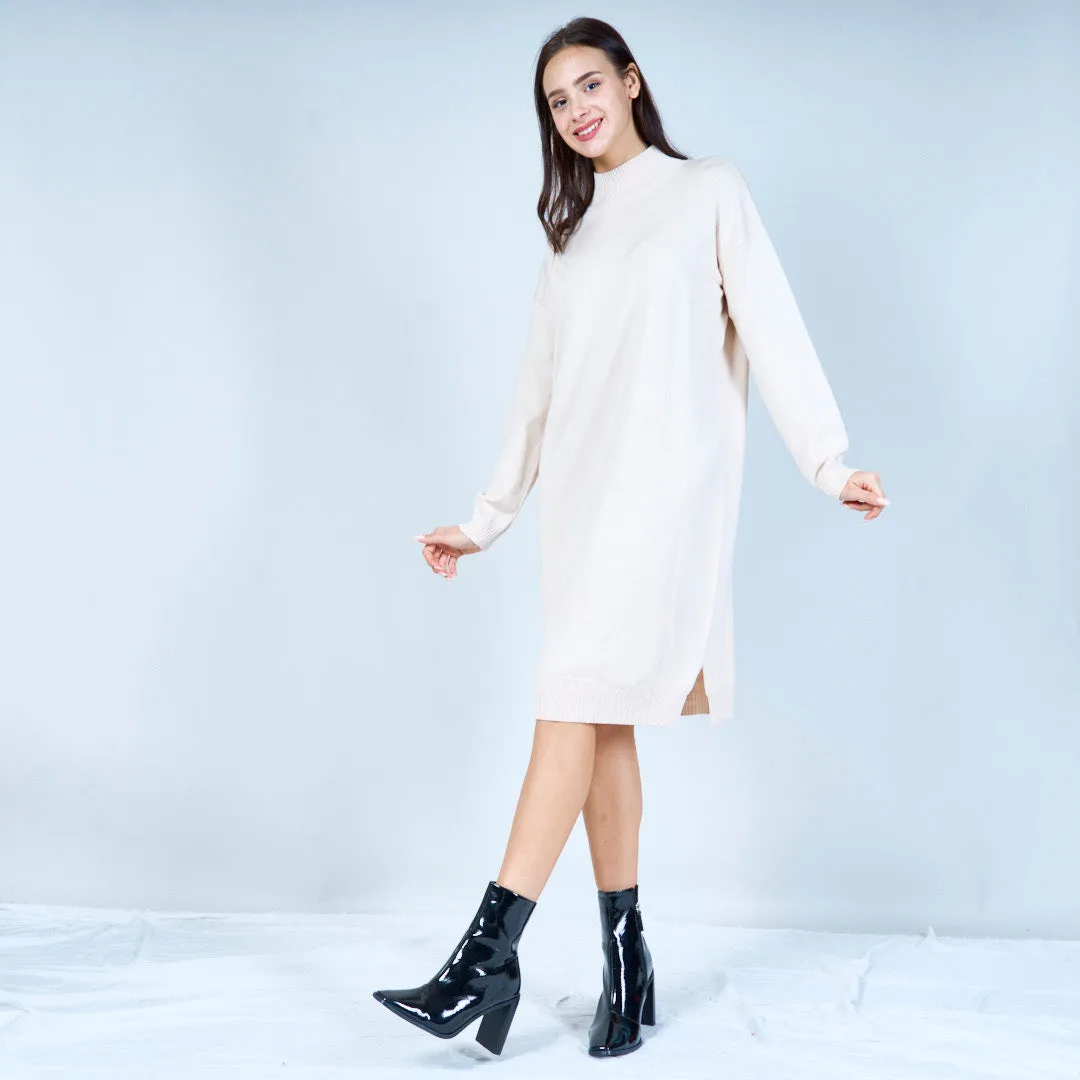 Oversized ribbed knit sweater dress wholesale