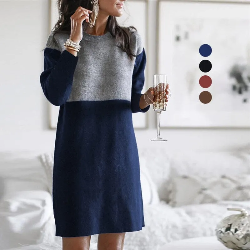 Paneled Long-sleeve Dress