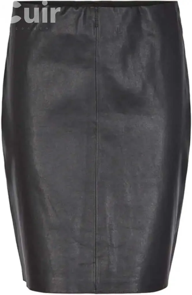 Pencil Black Leather Skirt