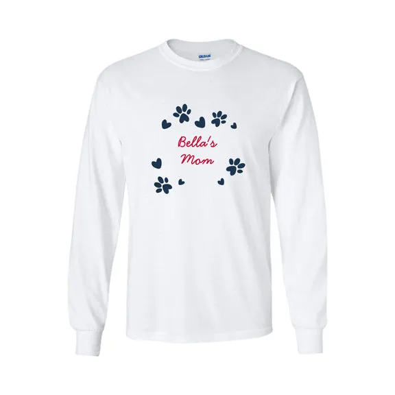 Personalized Pet Mom Long-Sleeve with Pattern