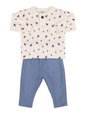 Petit Bateau   Printed cotton t-shirt &amp; pants 