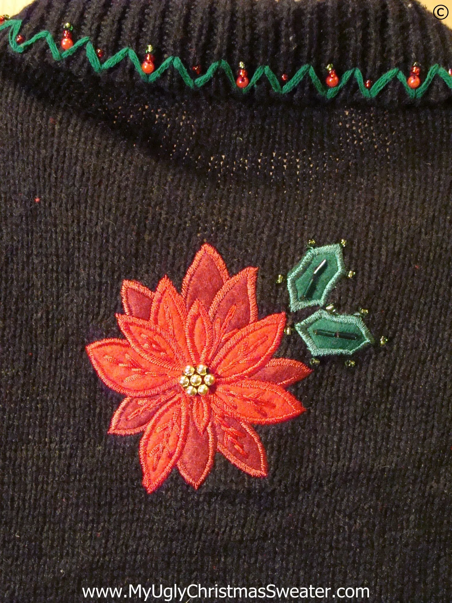 Poinsettia Themed Festive Christmas Sweater Vest