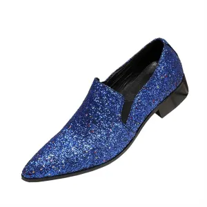 Pointed Bling Low Top Slip on Men Oxford Shoes