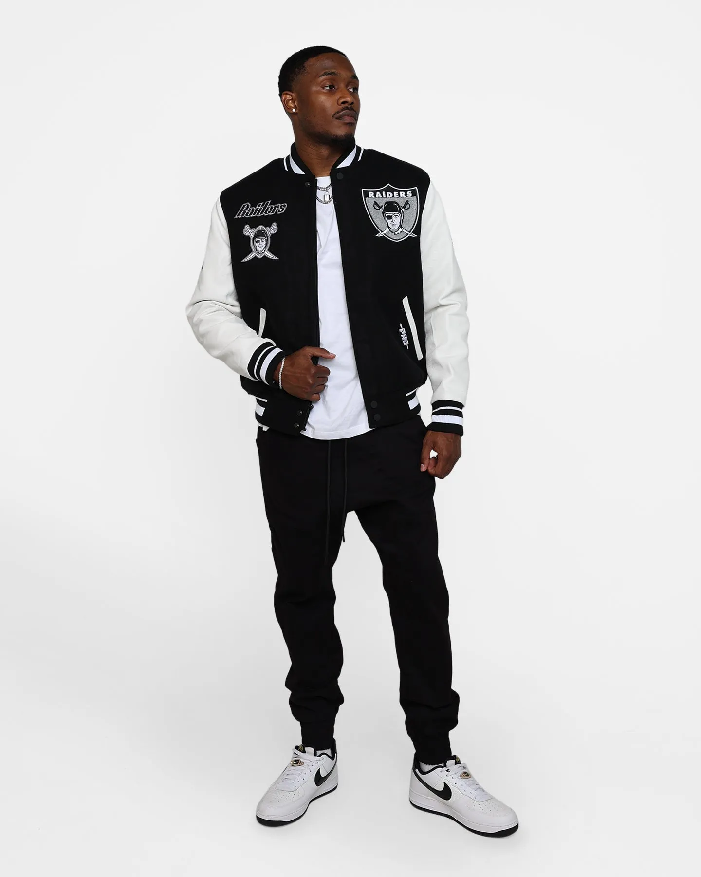 Pro Standard Oakland Raiders Wool Varsity Jacket Black/White