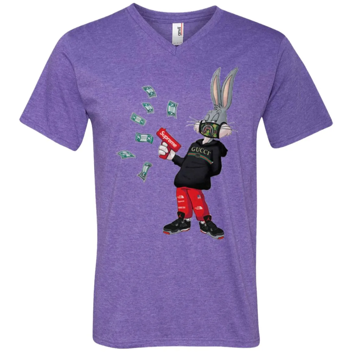 Rabbit Gucci T-shirt Men V-Neck T-Shirt