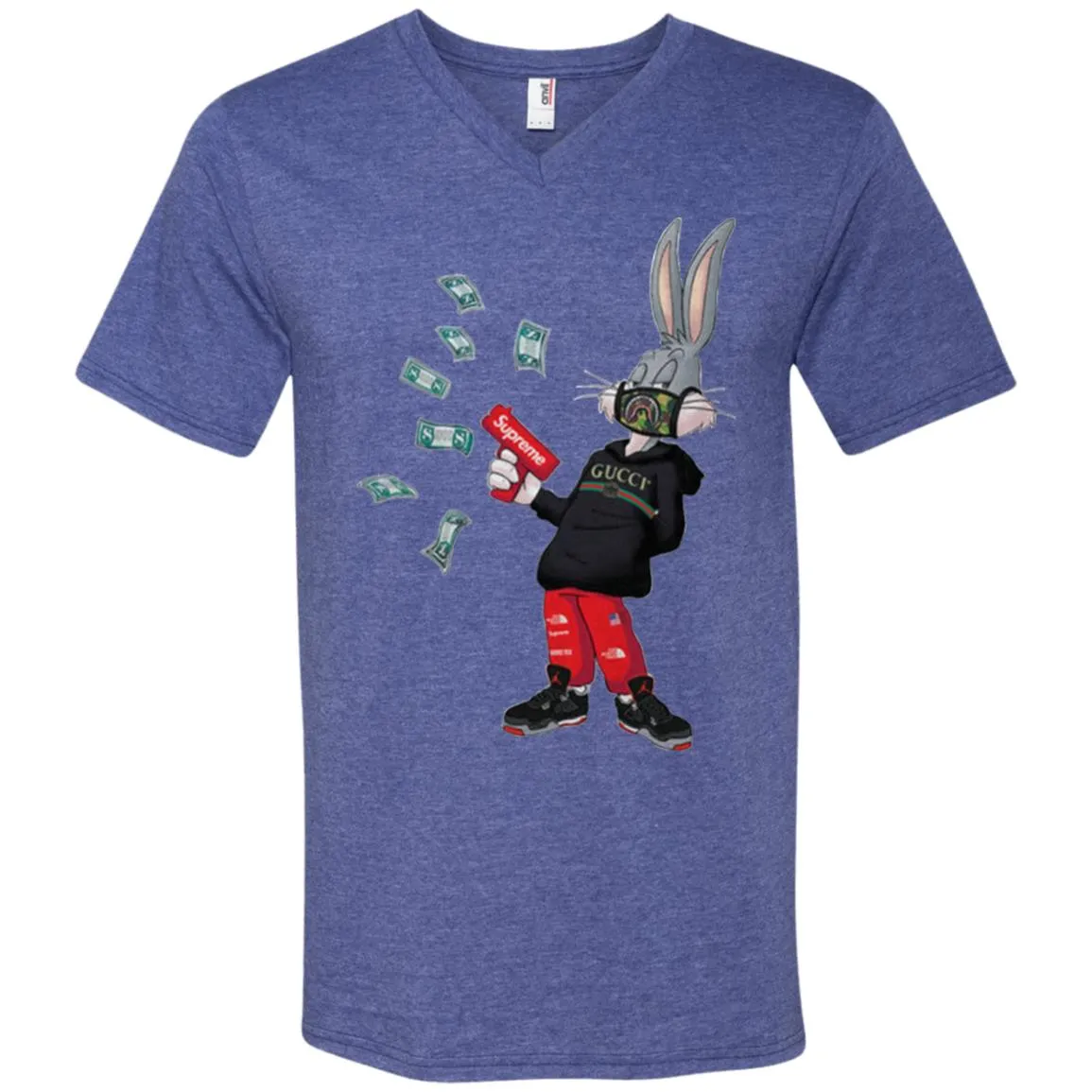 Rabbit Gucci T-shirt Men V-Neck T-Shirt