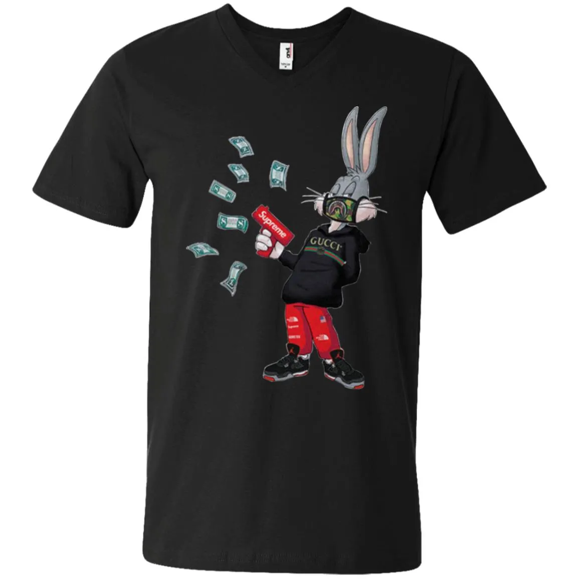 Rabbit Gucci T-shirt Men V-Neck T-Shirt