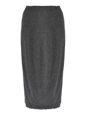 Raw Edge Knit Pencil Skirt