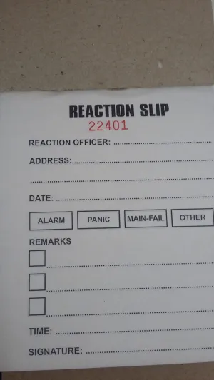 REACTION SLIP BOOK