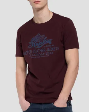 REPLAY M35972660 BURGANDY CREW T-SHIRT