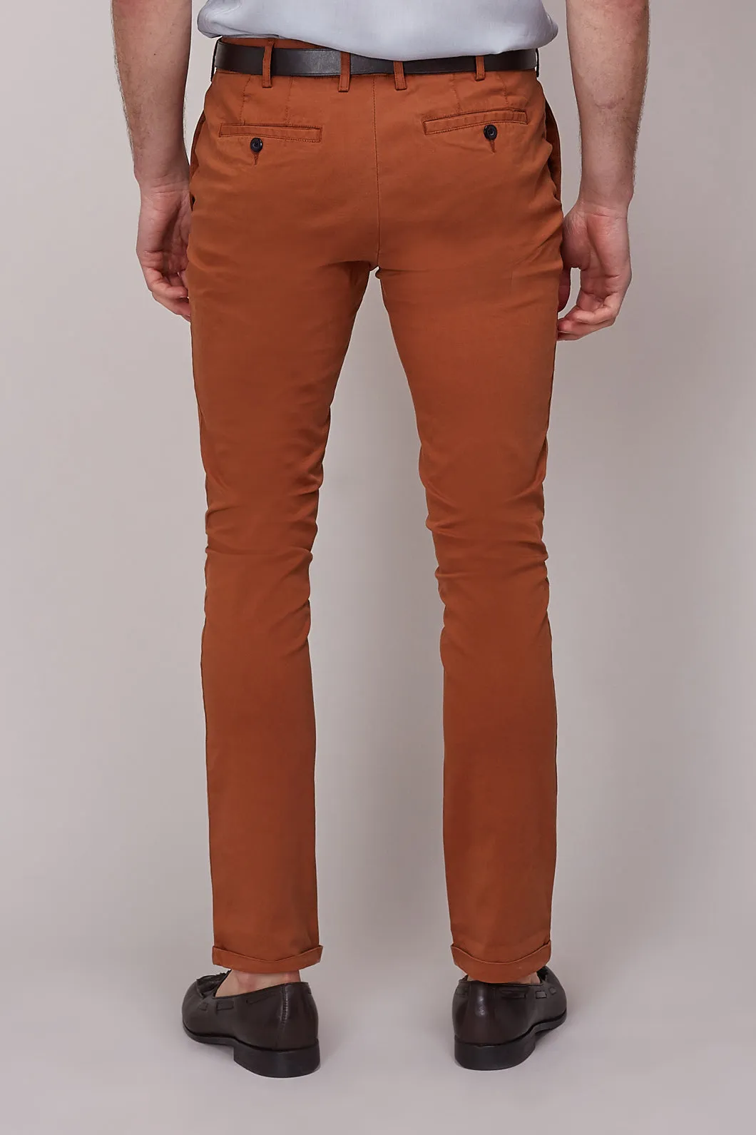 Rust Skinny Les Chino