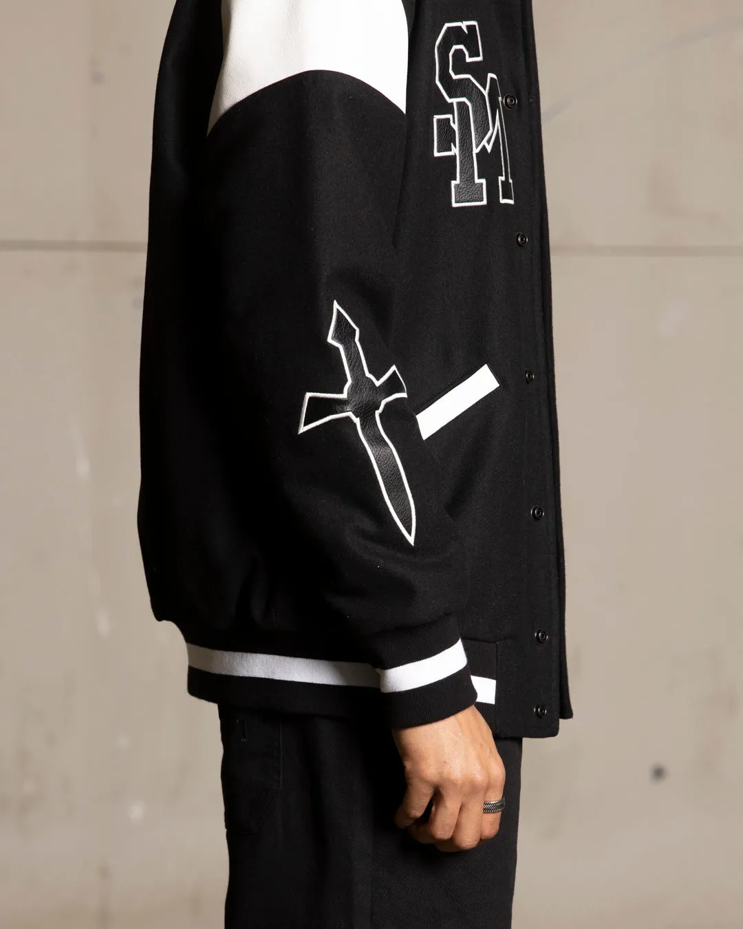 Saint Morta La Rambla Varsity Jacket Black/White